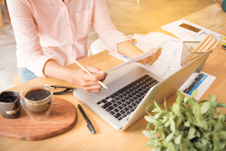 Business Woman working at her desk